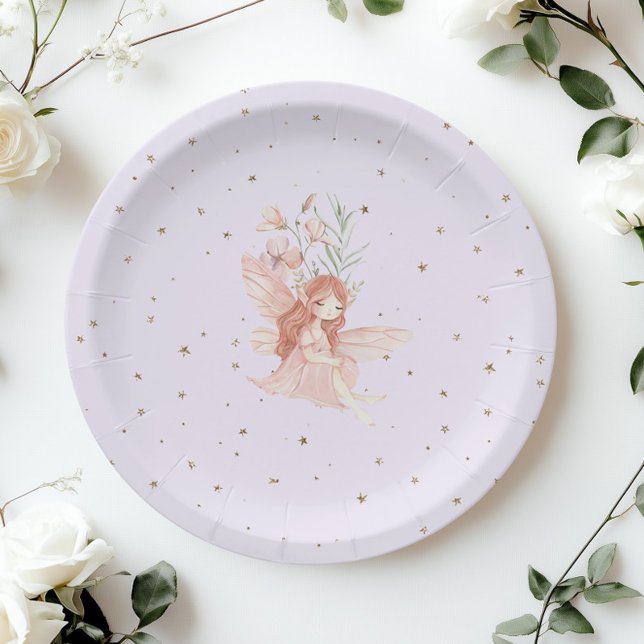 Assiettes En Carton Magic Fairy First Birthday Enchanted Lilac (Créateur téléchargé)