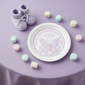 Assiettes En Carton Magical Lavender Purple Butterfly Baby Shower