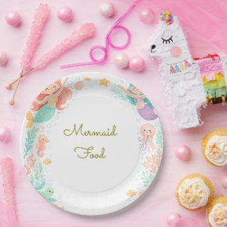 Assiettes En Carton Magical Mermaid Under the Sea Kids Birthday 