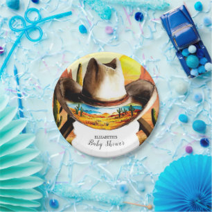 Assiettes En Carton Magie colorée Petit Baby shower Cowboy