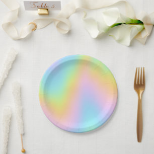 Assiettes En Carton Magnificent Pastel Rainbow Wedding