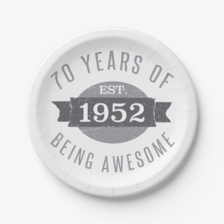 Assiettes En Carton Magnifique 1952 70e anniversaire