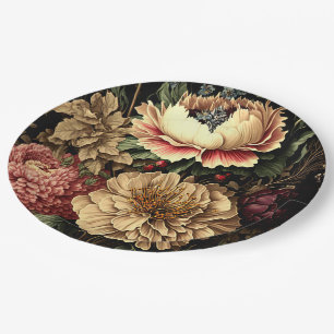 Assiettes En Carton Magnifique arrangement floral Vintage