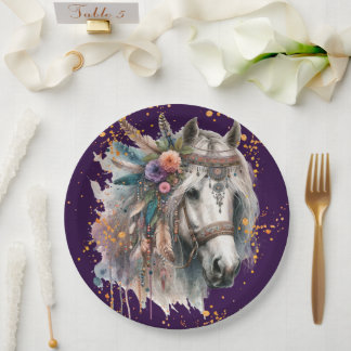 Assiettes En Carton Magnifique cheval boho