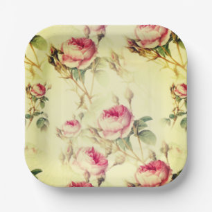 Assiettes En Carton Magnifique floral vintage