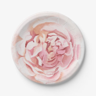 Assiettes En Carton Magnifique Impression de Pivoine Peinte à la Main