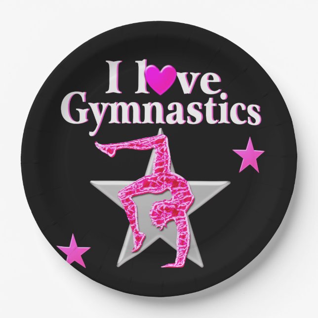 ASSIETTES EN CARTON MAGNIFIQUE J'ADORE LE DESIGN DE LA GYMNASTIQUE (Devant)