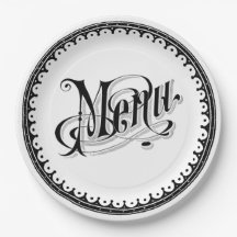 Magnifique Menu Vintage Antique Lettres