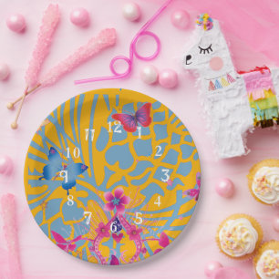 Assiettes En Carton Magnifique motif de papillons floraux féminins éto
