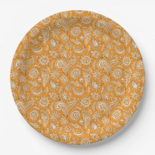 Assiettes En Carton Magnifique motif floral vintage à motifs cachemire