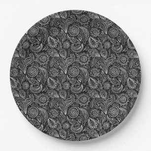 Assiettes En Carton Magnifique motif floral vintage paisley