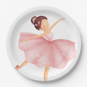 Assiettes En Carton Magnifiquement illustré "petite Ballerina"