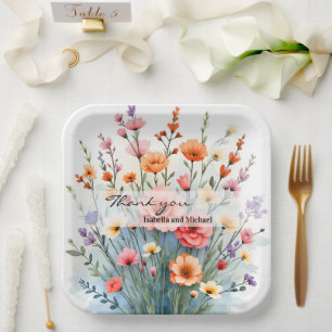 Assiettes En Carton Magnifiques Fleurs Sauvages Collection Luxueuse Te