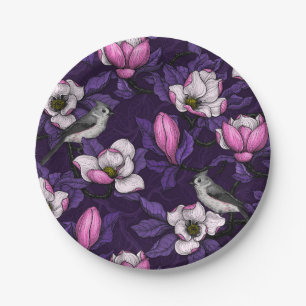 Assiettes En Carton Magnolia en floraison et tireur 4