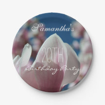 Magnolia Printemps 20e Anniversaire Plaque Papier