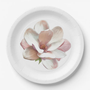 Assiettes En Carton magnolia rose du sud
