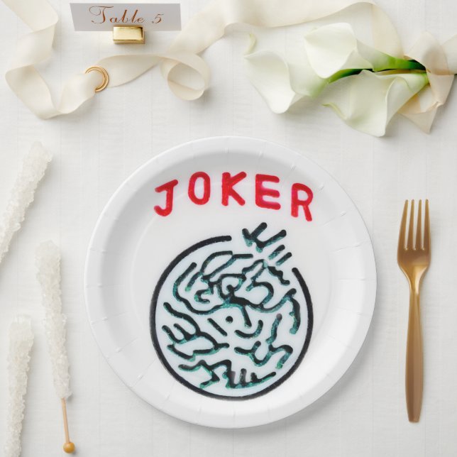 Assiettes En Carton MahJong symbole du jeu Joker tuile (Mariage)