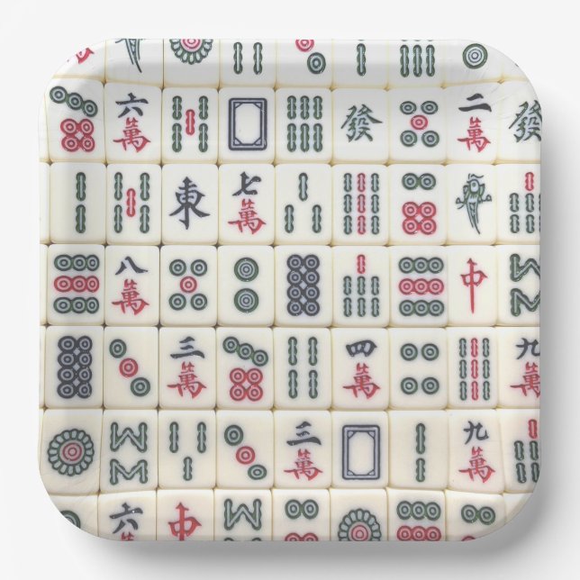 Assiettes En Carton Mahjong Tiles (Recto)