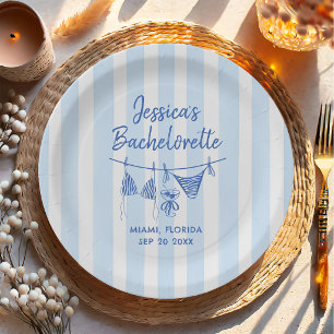 Assiettes En Carton Maillots de bain dessinés à la main Week-end de cé