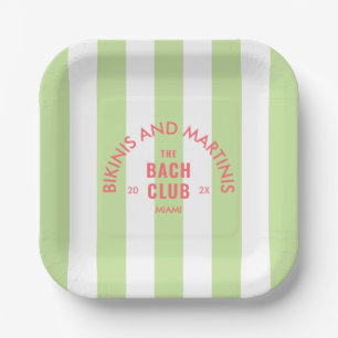 Assiettes En Carton Maillots de bain et martinis Le club Bach Rayure v
