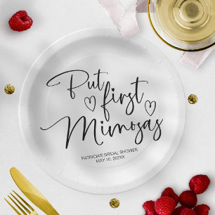 Assiettes En Carton Mais Première Fête des mariées Mimosas