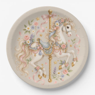 Assiettes En Carton Maison de cheval de carrousel antique Cadeau Cotta