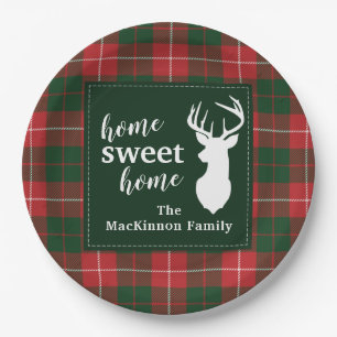 Assiettes En Carton Maison Douce Famille Noël Tartan MacKinnon