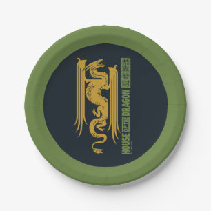 Assiettes En Carton Maison du Dragon Gold & Green Nouvel An   恭 喜 財 發