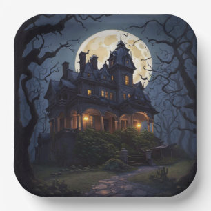 Assiettes En Carton Maison hantée de fête d'Halloween