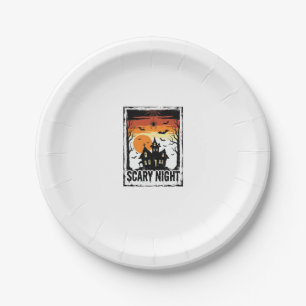 Assiettes En Carton Maison hantée de nuit effrayante Chemise Halloween