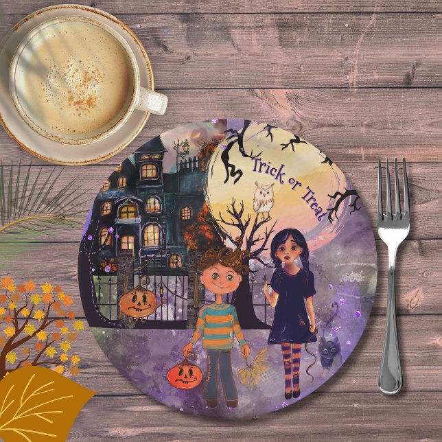 Assiettes En Carton Maison hantée gothique Halloween Party Napkins (Gothic Haunted House Halloween Party Napkins Paper Plates)