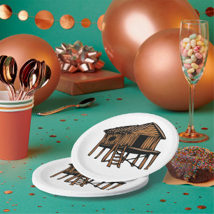 Assiettes En Carton Maison sur pilotis traditionnelle toiturée de chau