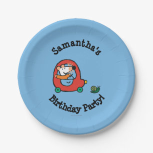 Assiettes En Carton Maisy conduit une voiture rouge mignonne