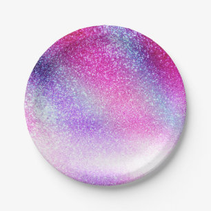 Assiettes En Carton Majestic rose violet Nebula Galaxy Parties scintil