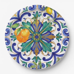 Assiettes En Carton Majestueux baroque italien en majolique 