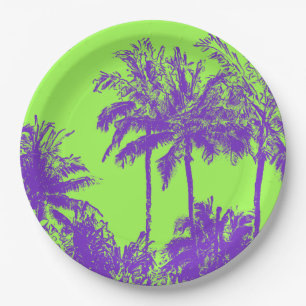 Assiettes En Carton Makena Beach Hawaiian Sketchy Palms