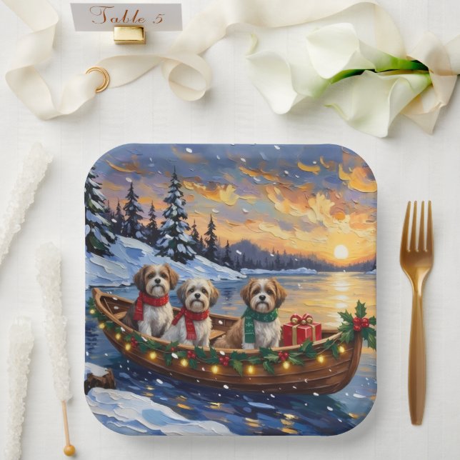 Assiettes En Carton Malti Tzu Christmas Boat Holiday (Mariage)