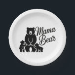 Assiettes En Carton Mama Bear with Cubs Cute Family Bear<br><div class="desc">Adorable Mama Bear with Cubs design symbolizing love, protection, and family. This cute bear illustration features a proud mama bear with her little cubs, making it a perfect gift for moms who cherish their children. Great for Mother’s Day gifts, baby shower presents, new moms, birthdays, or family-themed products. A sweet...</div>