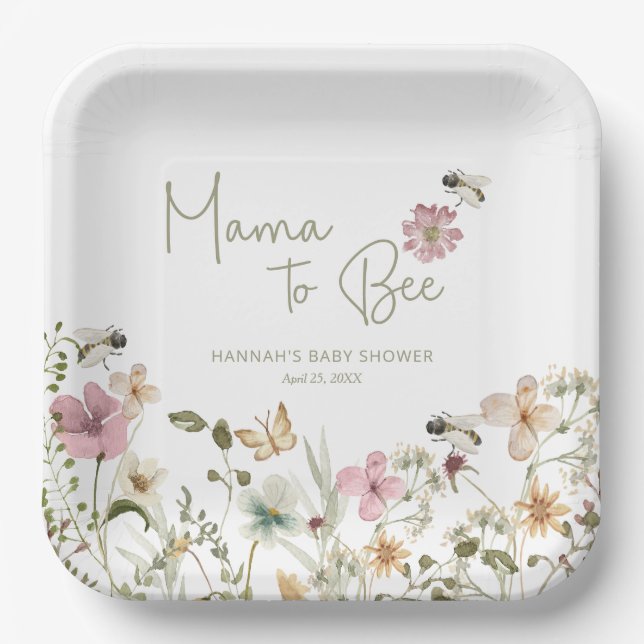 Assiettes En Carton Mama to Bee Baby shower (Recto)