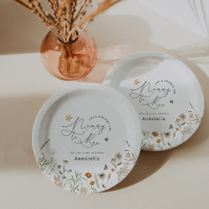 Assiettes En Carton Maman à être fleur sauvage baby shower