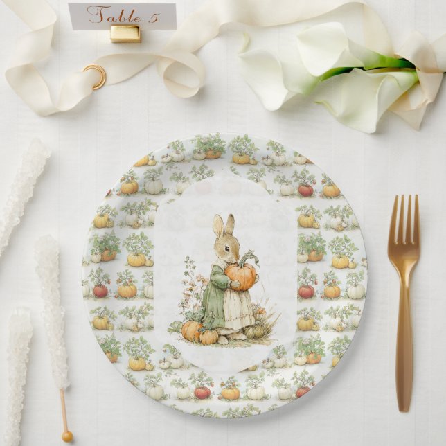 Assiettes En Carton Maman Bunny et Baby shower citrouille (Mariage)