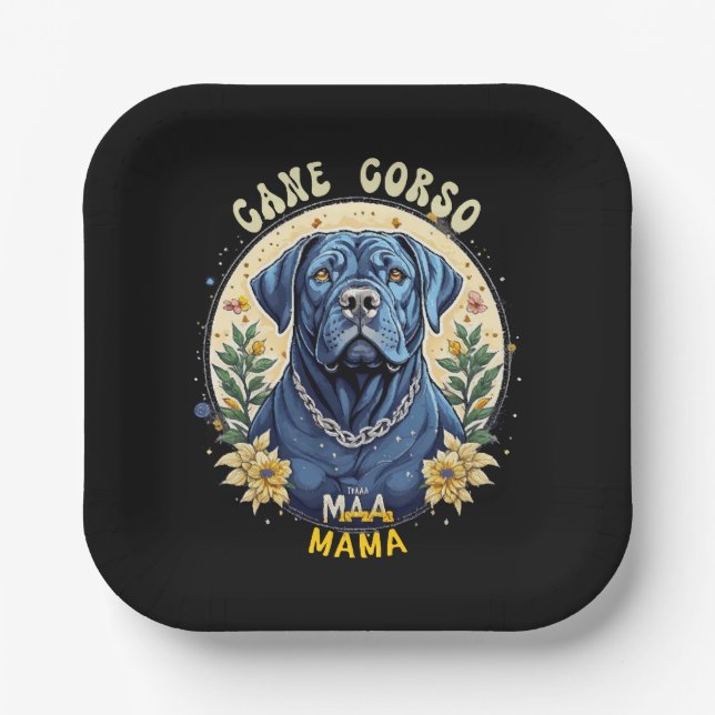 Assiettes En Carton Maman Cane Corso (Recto)