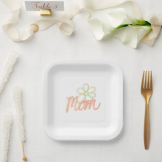 Assiettes En Carton Maman Fleur Art