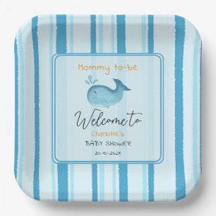 Assiettes En Carton Maman futur bébé baleine mignonne Shower