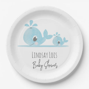 Assiettes En Carton Maman mignonne baleine bébé baleine Baby Shower