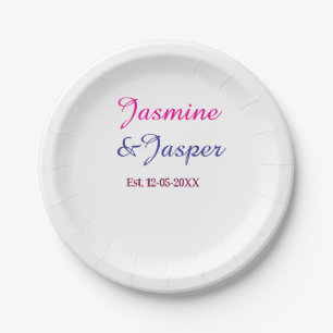 Assiettes En Carton Maman & Papa nouveaux parents couple nom année d'é