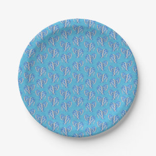 Assiettes En Carton Manates de tatouage Tribal Bleu Océan