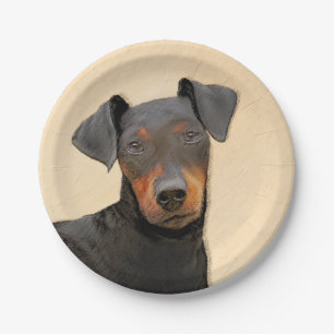 Assiettes En Carton Manchester Terrier Peinture Art animal original