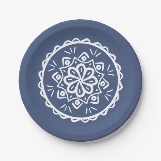 Assiettes En Carton Mandala (Devant)
