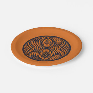 Assiettes En Carton Mandala Gray rouge spirituel géométrique Oriental
